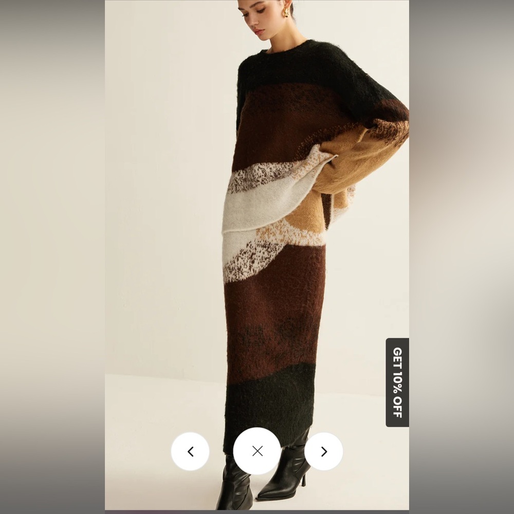 Anthropologie Brown and Cream Maxi Skirt - Picture 2 of 5